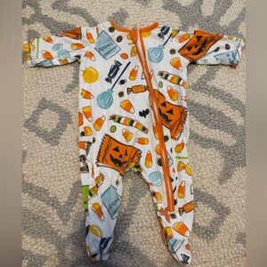 Mud Pie Orange and White Footies One Piece